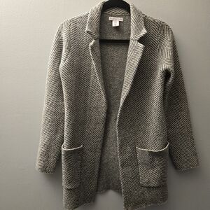 Sincerely Jules Women's Gray Chevron Open Front Cardigan Sweater Size XS